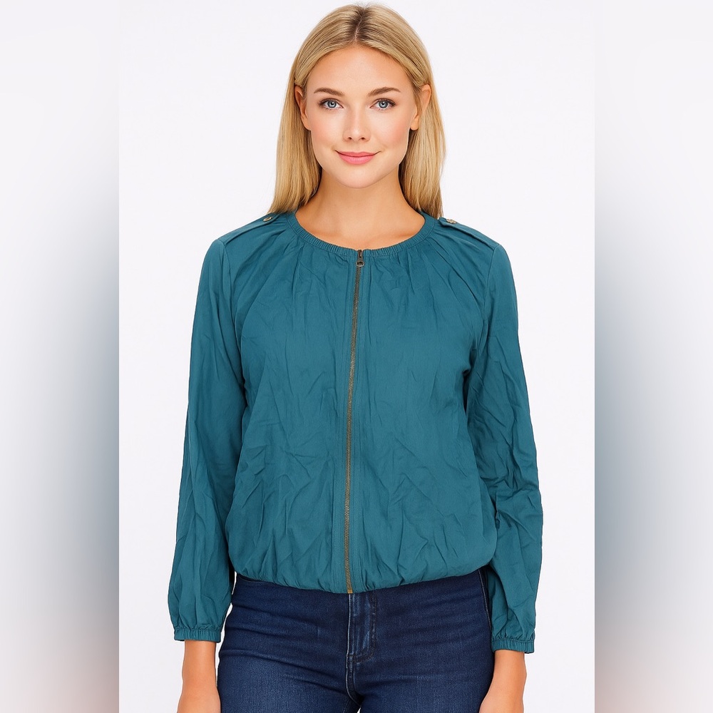 Urban Outfitters silence+noise blue crinkled light weight jacket